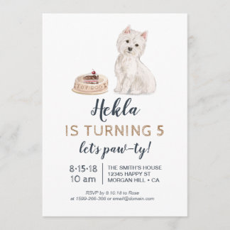 Invitation à l'anniversaire du chien chiot avec we