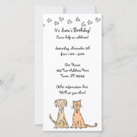 Invitation à l'anniversaire du chien et du chat