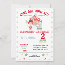 Invitation à l'anniversaire du cirque, venez un, v