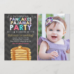 Invitation à l'anniversaire du crêpe et du pyjama