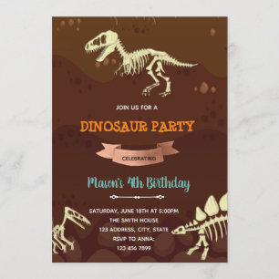 Invitation à l'anniversaire du dinosaure fossile