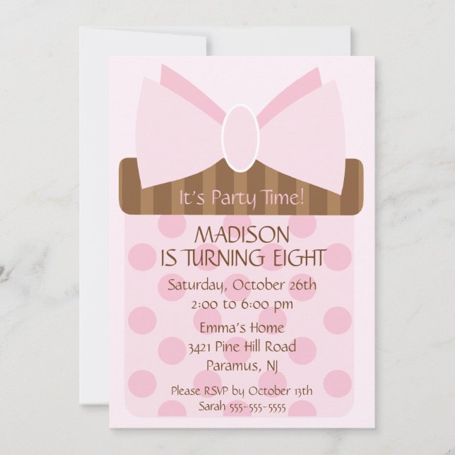 Invitation à l'anniversaire du don de l'heure de f (Devant)