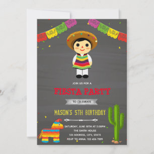 Invitation à l'anniversaire du garçon mexicain