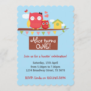 Invitation à l'anniversaire du hibou