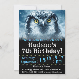 Invitation à l'anniversaire du hibou