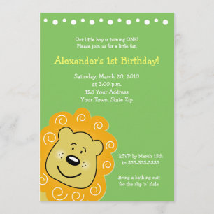 Invitation à l'anniversaire du Lion Little Leo 5 x
