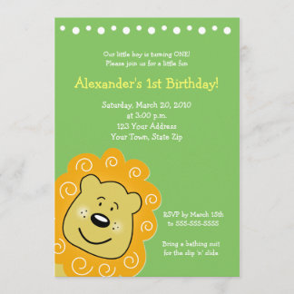 Invitation à l'anniversaire du Lion Little Leo 5 x