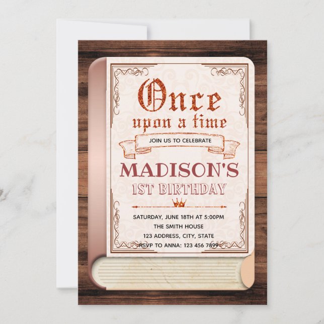 Invitation à l'anniversaire du livre Fairytale (Devant)