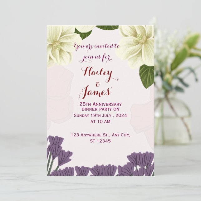 Invitation à l'anniversaire du mariage (Debout devant)