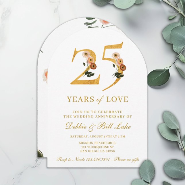 Invitation à l'anniversaire du mariage 25 ans d'am (Créateur téléchargé)