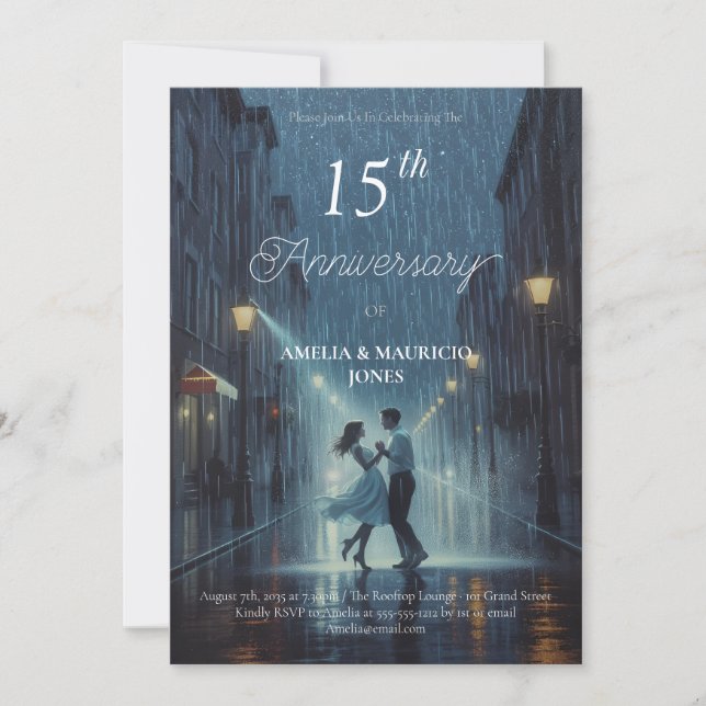 Invitation à l'anniversaire du mariage américain (Devant)
