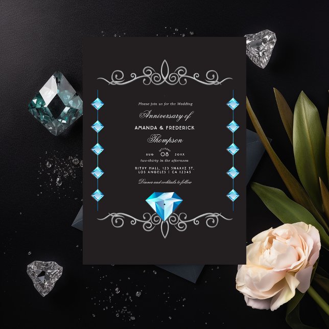Invitation à l'anniversaire du Mariage de diamant (Créateur téléchargé)