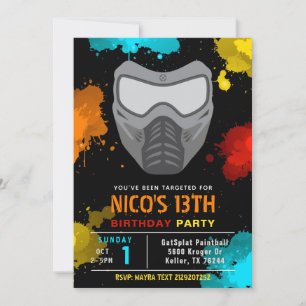 Invitation à l'anniversaire du Paintball   Paintba