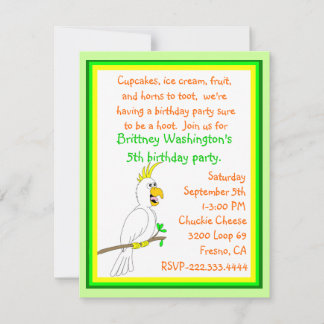 Invitation à l'anniversaire du perroquet