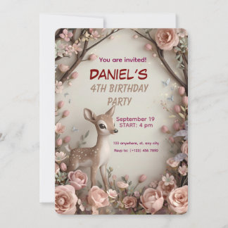 Invitation à l'anniversaire du Petit Cerf tacheté 