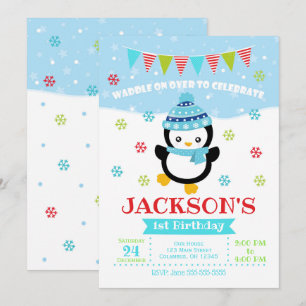 Invitation à l'anniversaire du petit pingouin / Re