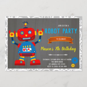 Invitation à l'anniversaire du robot