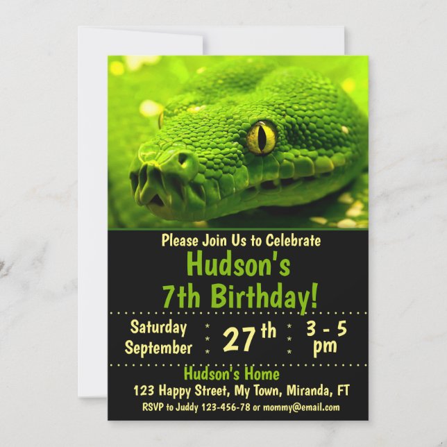 Invitation à l'anniversaire du serpent (Devant)