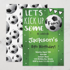 Invitation à l'anniversaire du soccer vert