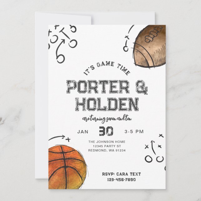 Invitation à l'anniversaire du sport (Devant)