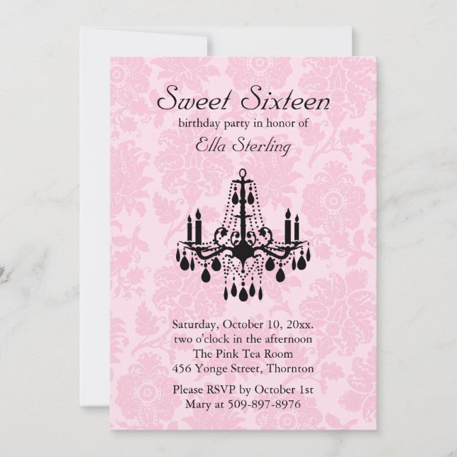 Invitation à l'anniversaire du Sweet sixteen de Da (Devant)
