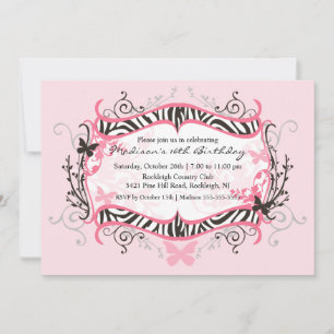 Invitation à l'anniversaire du Sweet sixteen rose