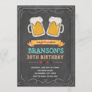 Invitation à l'anniversaire du thème de la bière C