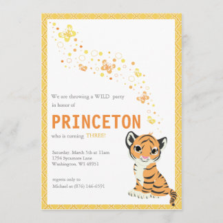 Invitation à l'anniversaire du tigre orange person