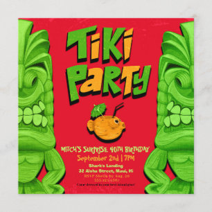 Invitation à l'anniversaire du Tiki Party