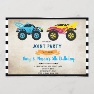 Invitation à l'anniversaire d'un camion monstrueux