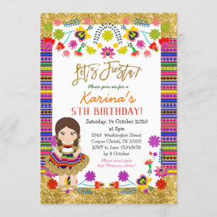 Invitation à l'anniversaire d'une fillette mexicai