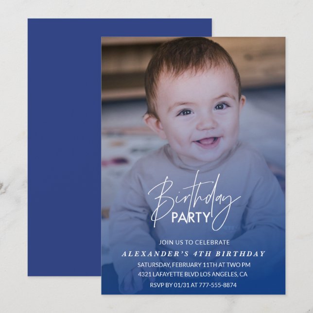 Invitation à l'anniversaire fête d'anniversaire (Devant / Derrière)