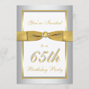 Invitation à l'anniversaire Silver and Gold 65th B