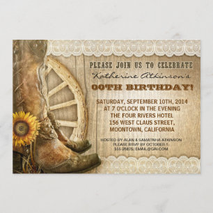 invitation à l'anniversaire style cowboy