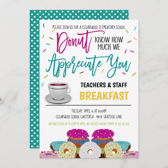 Invitation à l'appréciation de donut (Devant / Derrière)