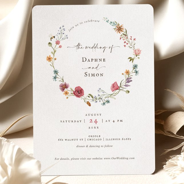 Invitation à l'aquarelle de fleurs sauvages (Créateur téléchargé)