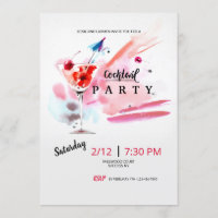 Invitation à l'aquarelle du Cocktail Party