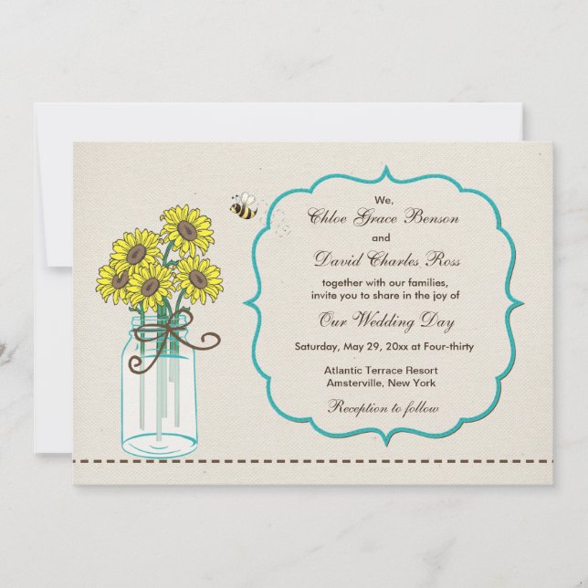 Invitation à l'arrangement de Mason Jar (Devant)