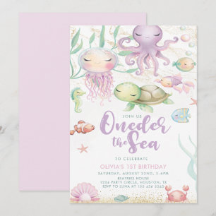 Invitation A L'Arrière De La Mer 1Er Anniversaire Sous La Mer