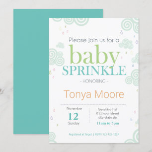 Invitation à l'arrosage de bébé nuage