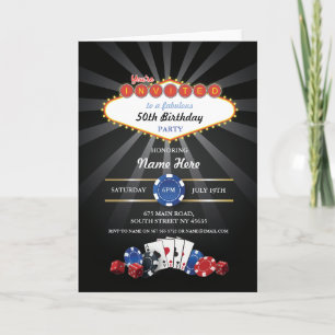 Invitation à Las Vegas Birthday Card