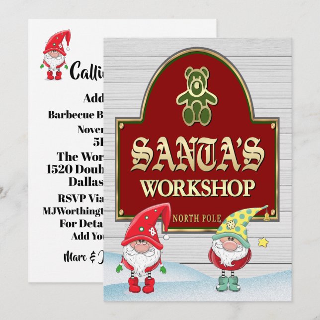 Invitation à l'Atelier du Père Noël (Devant / Derrière)