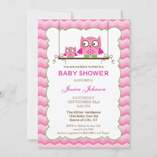 Invitation à l'Baby shower de la mère et du bébé O (Devant)