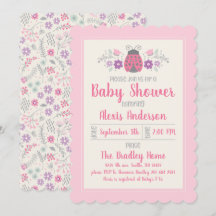 Invitation à l'Baby shower de la petite fille Lady