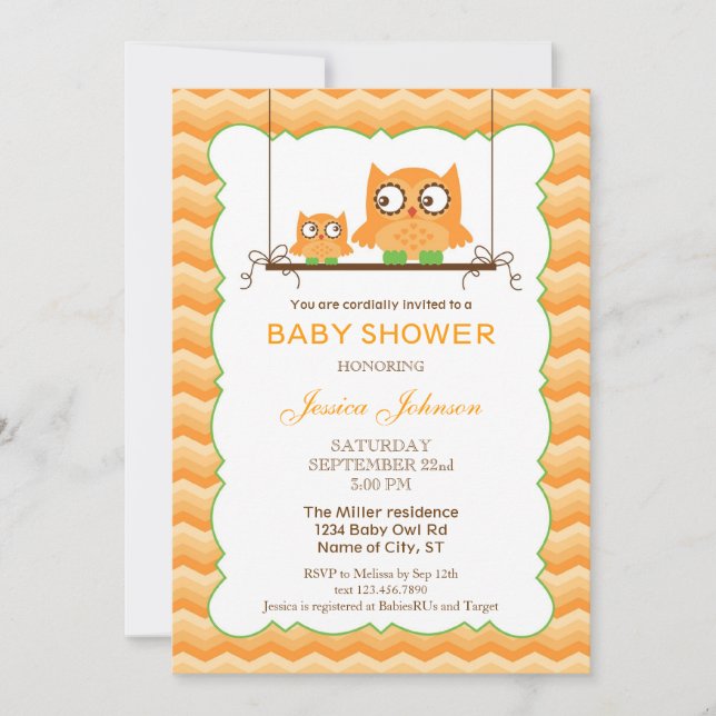 Invitation à l'Baby shower Unisex de Maman et de B (Devant)