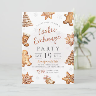 Invitation à l'échange de biscuits de Noël au pain