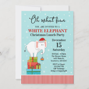 Invitation à l'échange de cadeaux éléphant blanc d