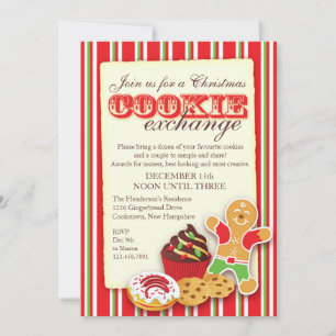 invitation à l'échange de cookies de Noël