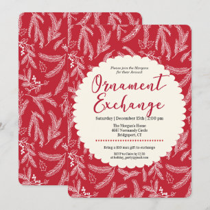 Invitation à l'échange d'ornements de vacances de