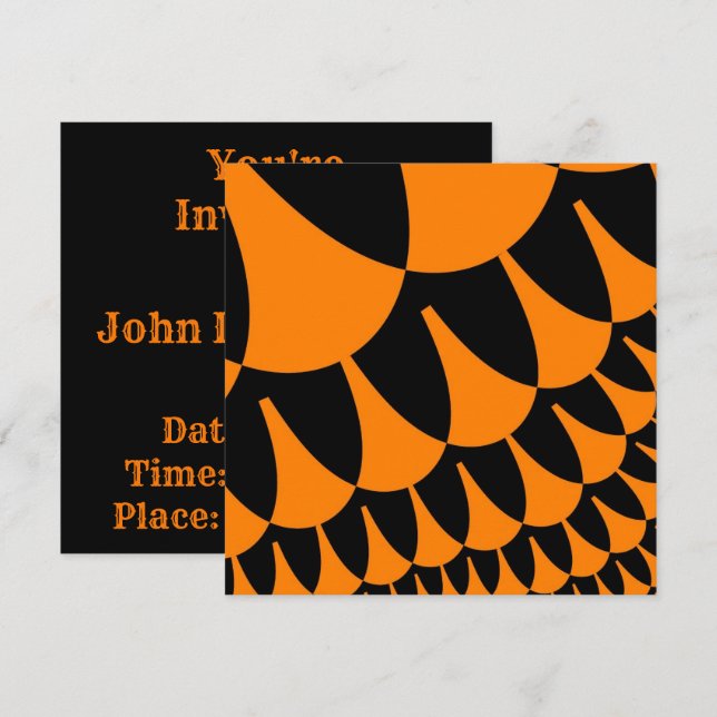 Invitation à l'échelle noire orange personnalisée (Devant / Derrière)